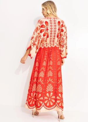 Farm - Vestido Cropped Caetana Vermelho - FARM