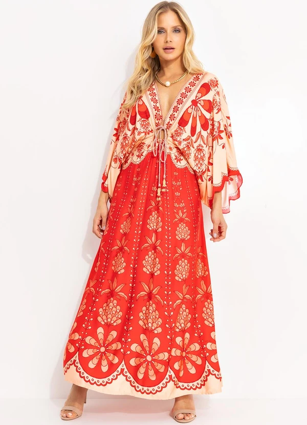 Farm - Vestido Cropped Caetana Vermelho