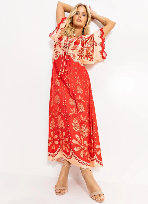 Farm - Vestido Cropped Caetana Vermelho 3