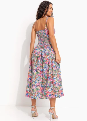 Farm - Vestido Cropped Camponesa Rosa - FARM