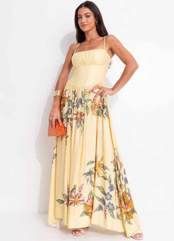 Farm - Vestido Cropped Corselet Maira Lenço Amarelo 3