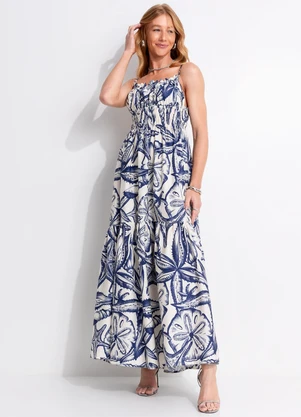 Farm - Vestido Cropped Desejo de Mar Bege - FARM