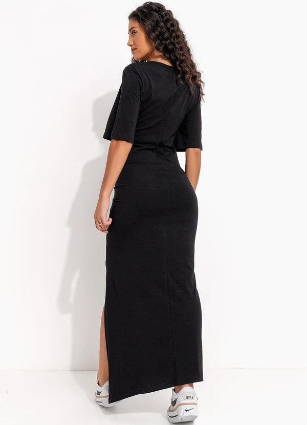 Farm - Vestido Cropped Drink Pintado Preto 2