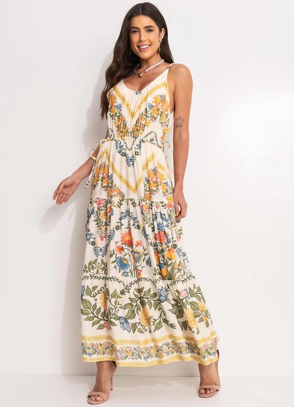 Farm - Vestido Cropped Elisa Bege