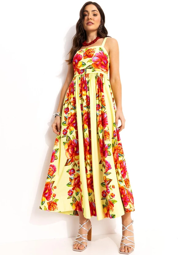 Farm - Vestido Cropped em Viscolinho Amarelo 3