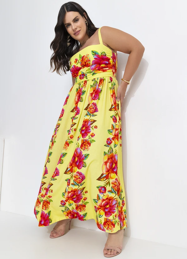 Farm - Vestido Cropped em Viscolinho Amarelo 9