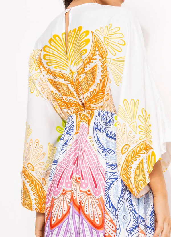 Farm - Vestido Cropped em Viscose Bege 7