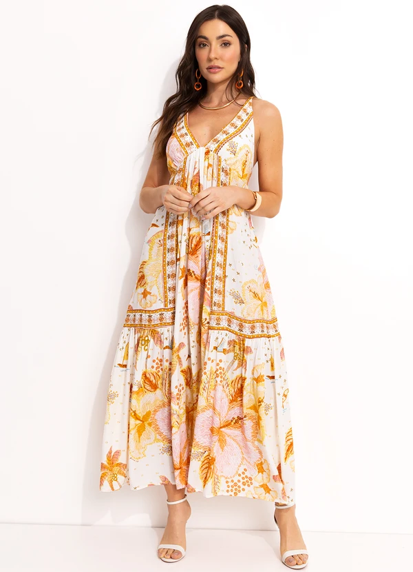 Farm - Vestido Cropped em Viscose Amarelo 3