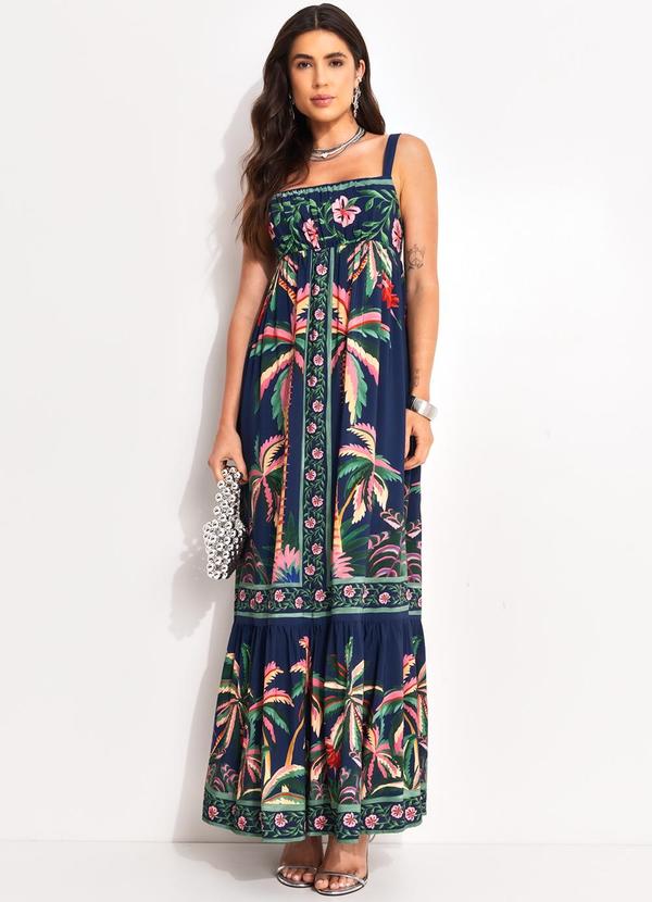 Farm - Vestido Cropped Encanto da Natureza Azul