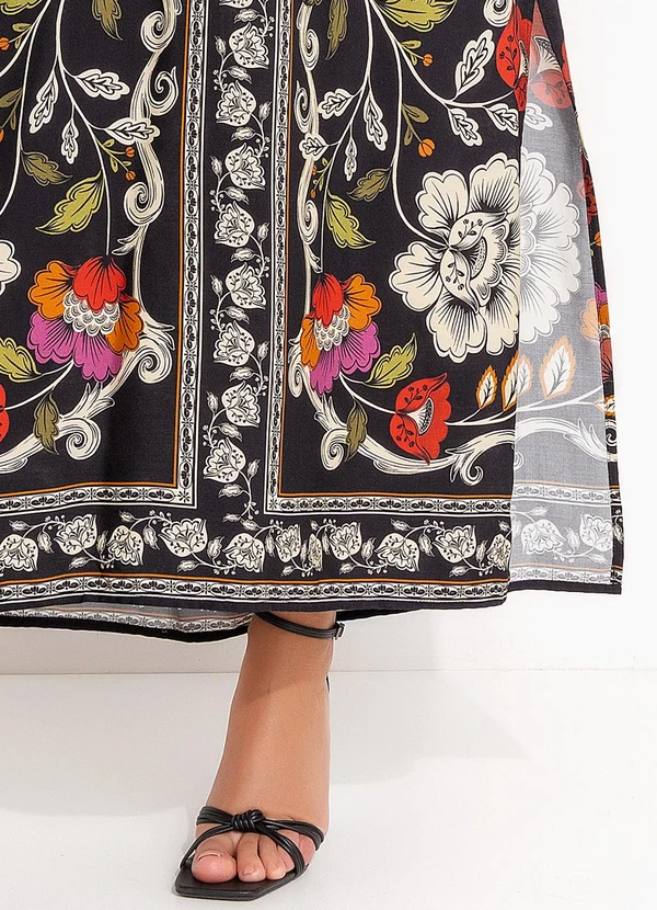 Farm - Vestido Cropped Flor de Fita Preto 7