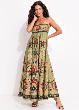 Farm - Vestido Cropped Flor de Jardim Verde - FARM