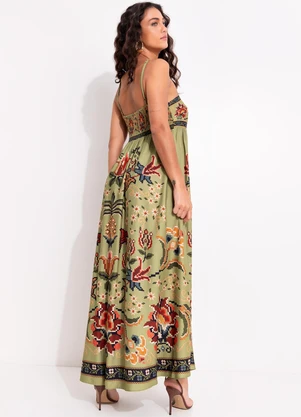 Farm - Vestido Cropped Flor de Jardim Verde - FARM