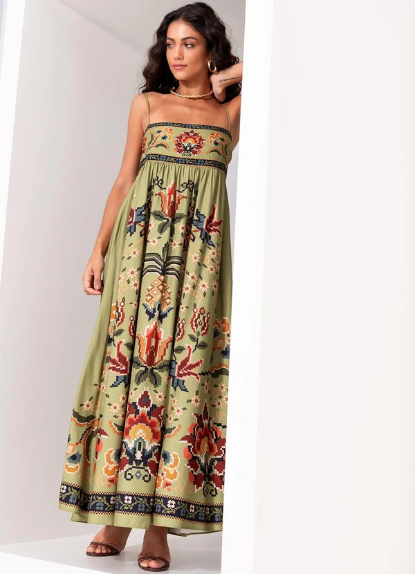 Farm - Vestido Cropped Flor de Jardim Verde 3