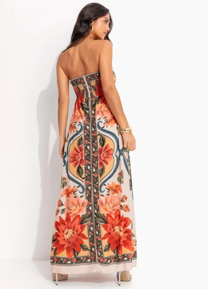Farm - Vestido Cropped Flor do Rio Bege - FARM