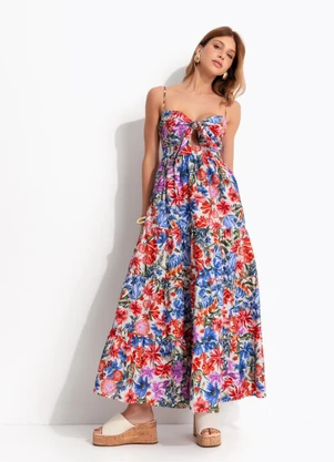 Farm - Vestido Cropped Florabela Bege - FARM