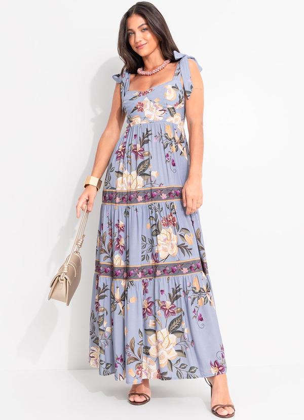 Farm - Vestido Cropped Floral Beatriz Azul 3