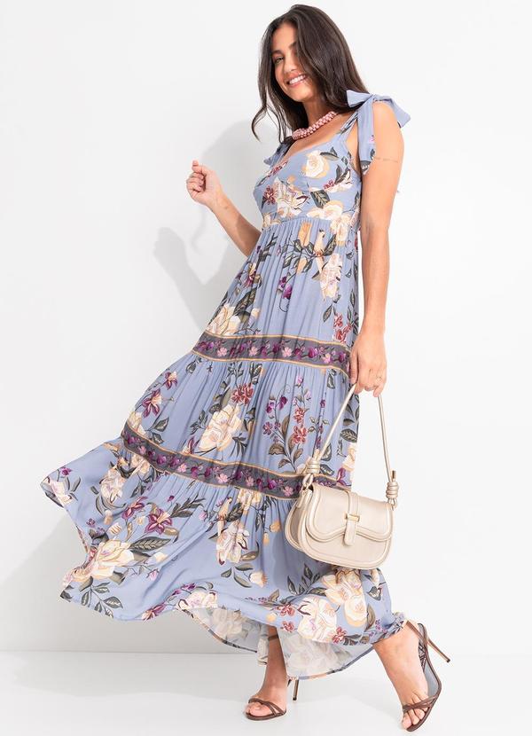 Farm - Vestido Cropped Floral Beatriz Azul 4
