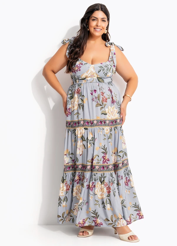 Farm - Vestido Cropped Floral Beatriz Azul 8