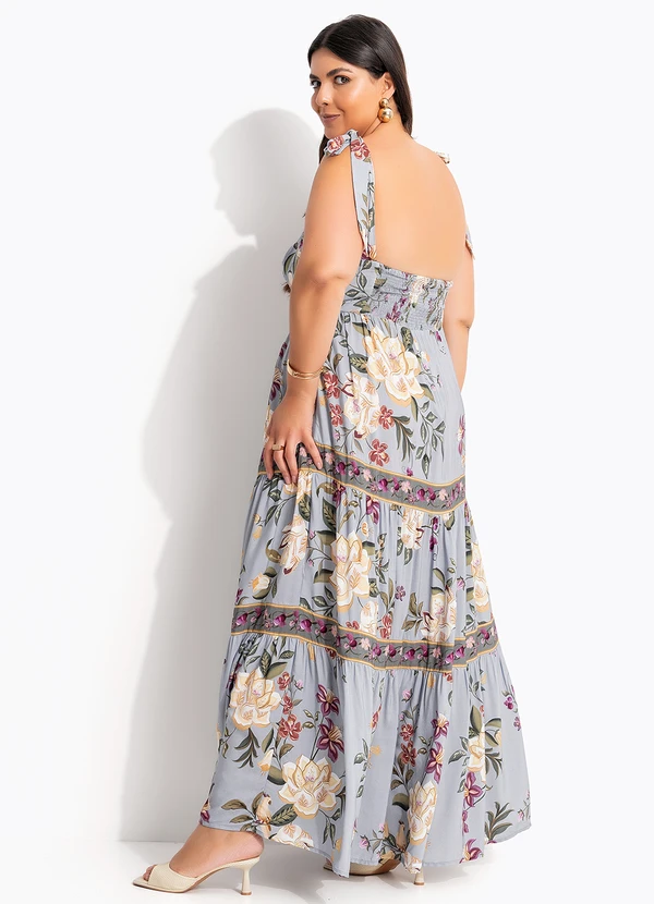 Farm - Vestido Cropped Floral Beatriz Azul 9