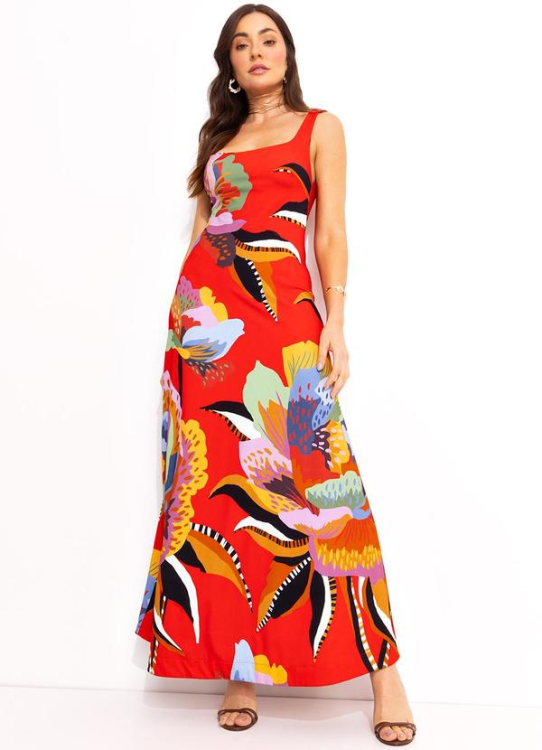 Farm - Vestido Cropped Floral Lucia Vermelho 3