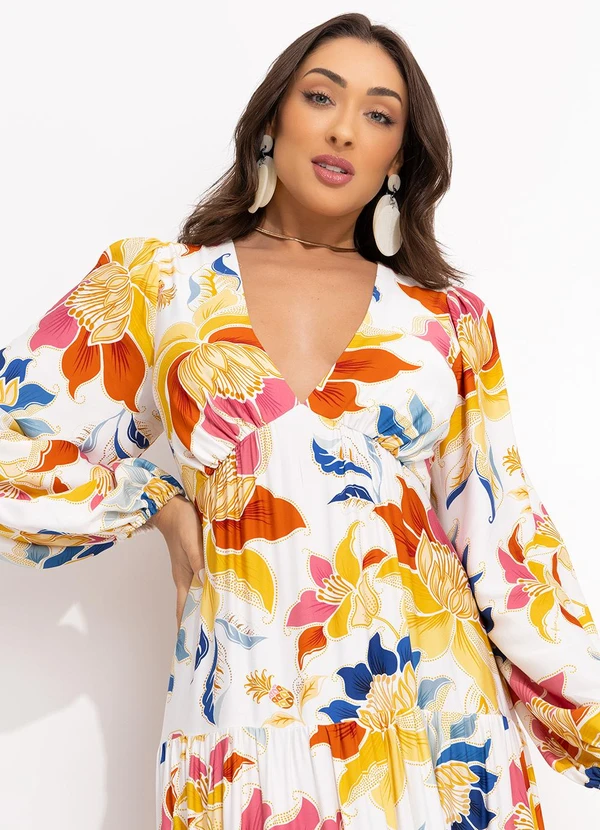 Farm - Vestido Cropped Floral Majestoso Off White 3