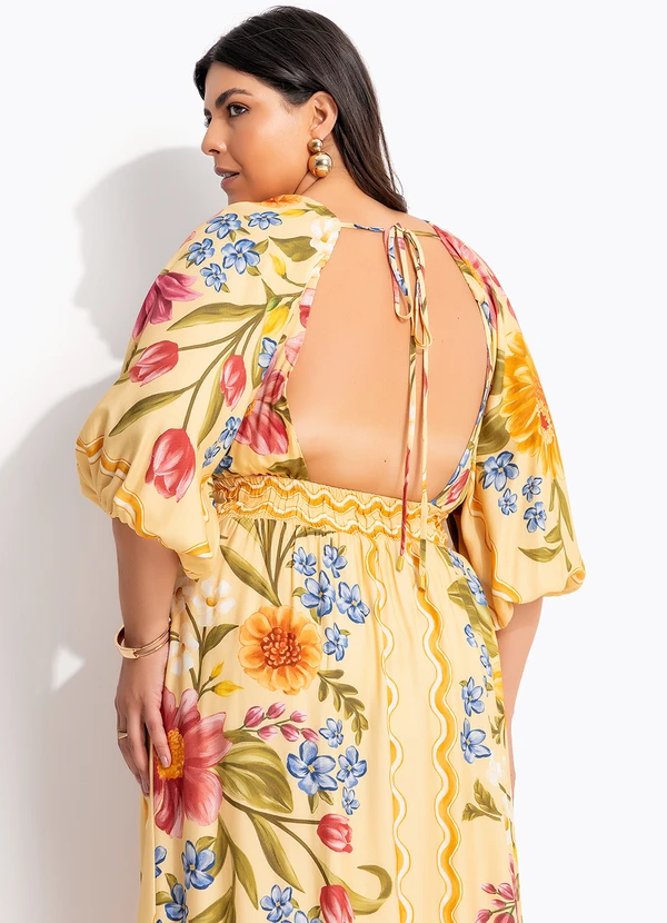 Farm - Vestido Cropped Floral Mari Amarelo 11