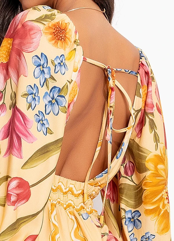 Farm - Vestido Cropped Floral Mari Amarelo 6