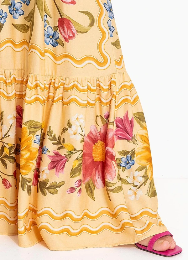 Farm - Vestido Cropped Floral Mari Amarelo 7