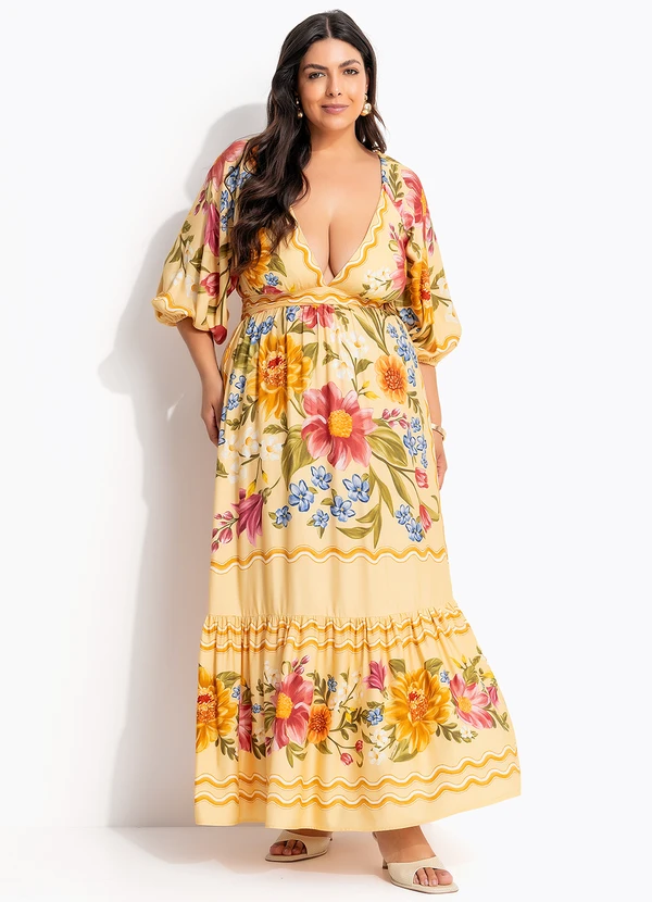 Farm - Vestido Cropped Floral Mari Amarelo 8