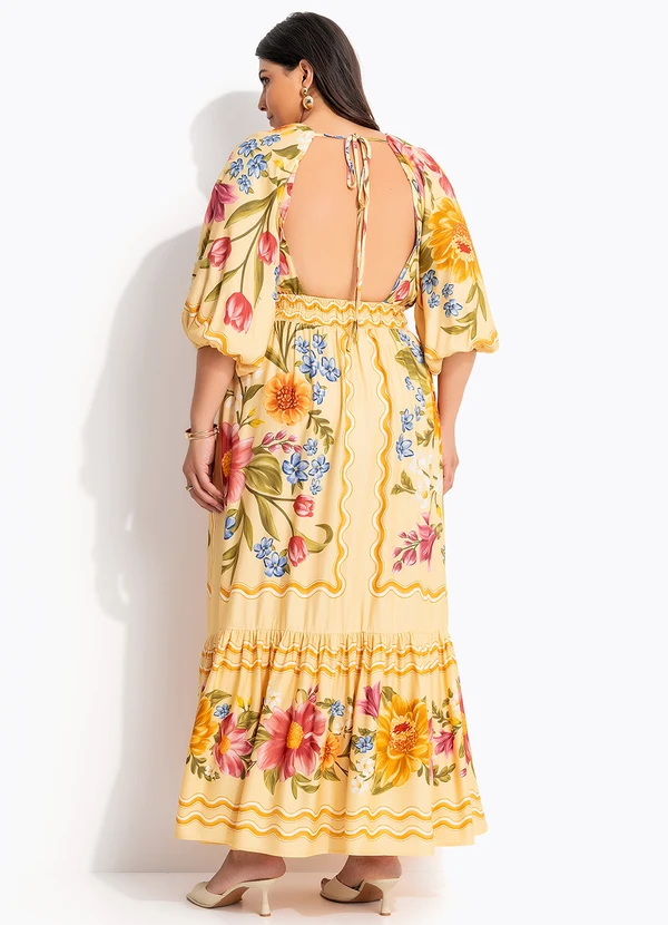 Farm - Vestido Cropped Floral Mari Amarelo 9