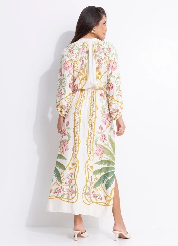 Farm - Vestido Cropped Floral Nusa Bege 2