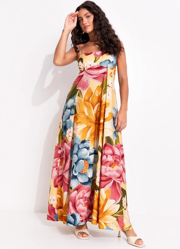 Farm - Vestido Cropped Floral Rebeca Amarelo 3