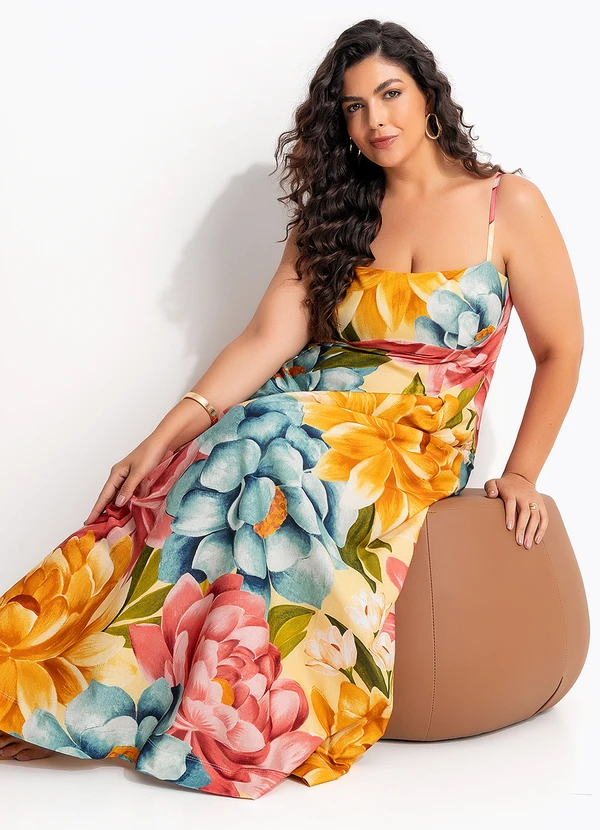 Farm - Vestido Cropped Floral Rebeca Amarelo 8