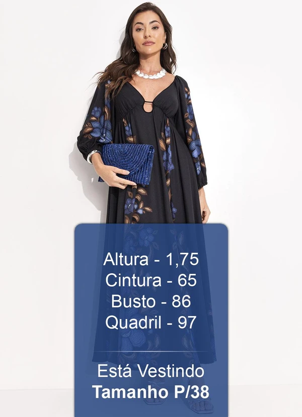 Farm - Vestido Cropped Floral Renata Preto 6