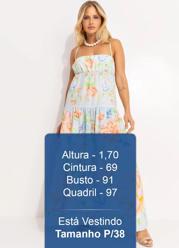 Farm - Vestido Cropped Floral Sofia Barrado Azul 6