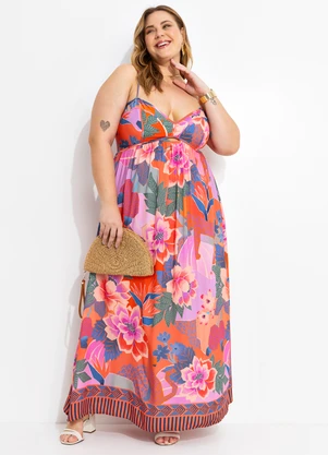 Farm - Vestido Cropped Floresta Florida Rosa - FARM