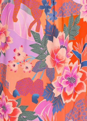 Farm - Vestido Cropped Floresta Florida Rosa - FARM