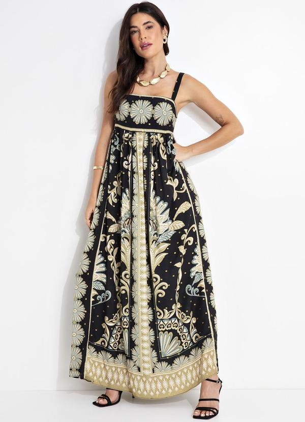 Farm - Vestido Cropped Georgia Preto