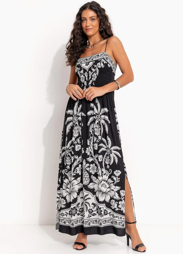 Farm - Vestido Cropped Guanacaste Preto