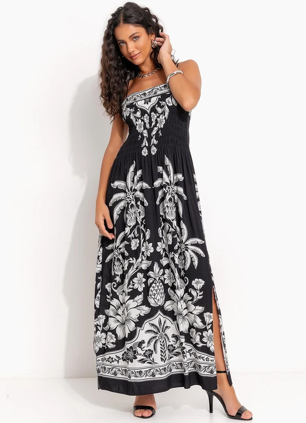 Farm - Vestido Cropped Guanacaste Preto 3