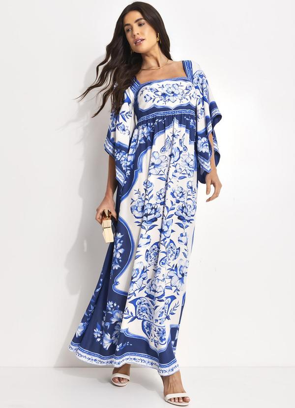 Farm - Vestido Cropped Jardim de Porcelana Azul 3