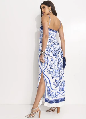 Farm - Vestido Cropped Jardim de Porcelana Off White - FARM