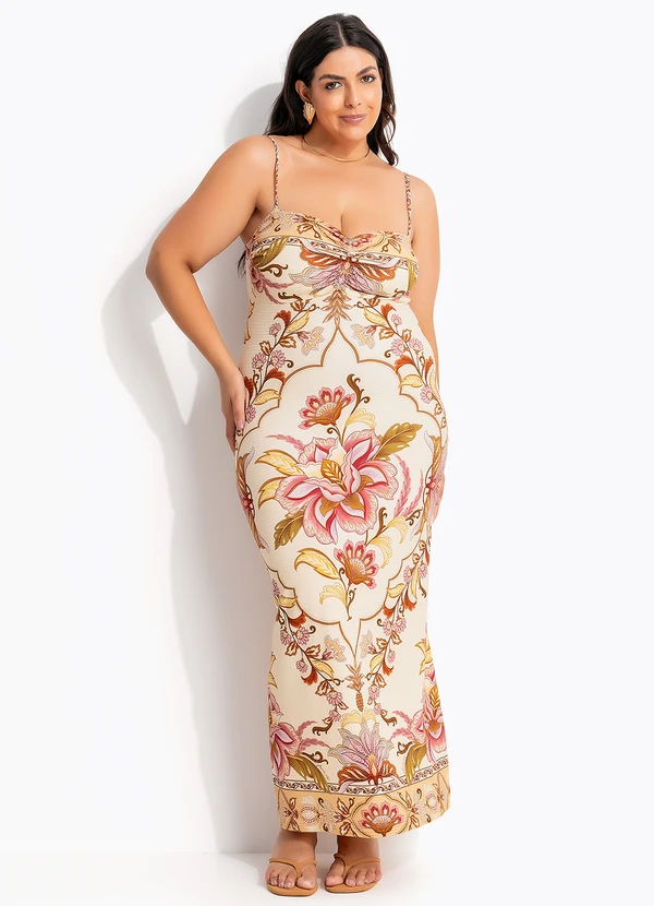 Farm - Vestido Cropped Jardim Majestoso Bege 8