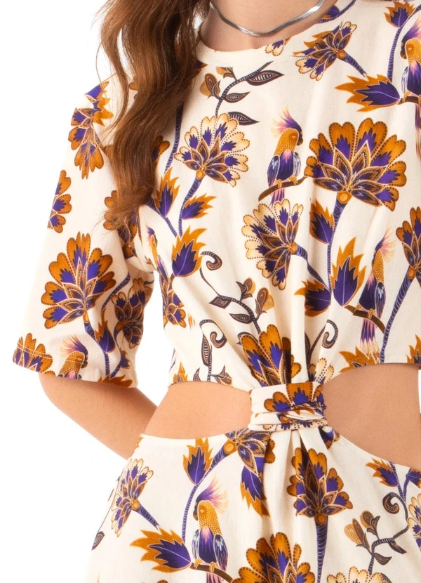 Farm - Vestido Cropped Jasmin Bege 3