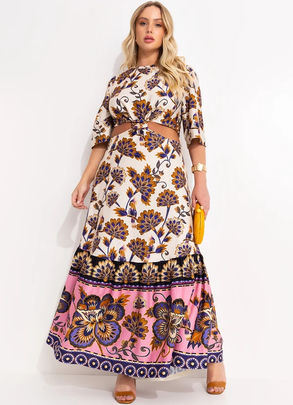 Farm - Vestido Cropped Jasmin Bege 7