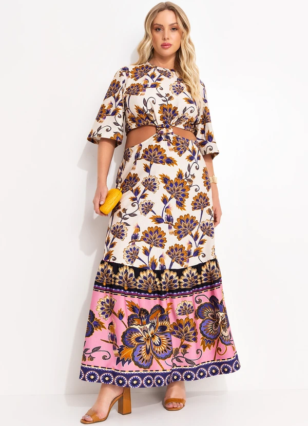 Farm - Vestido Cropped Jasmin Bege 9