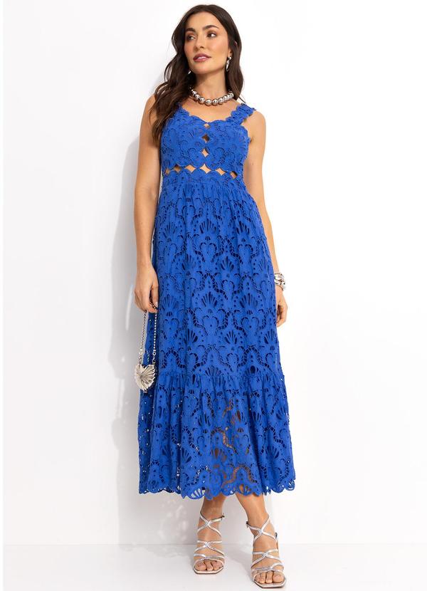 Farm - Vestido Cropped Laise Azul 4