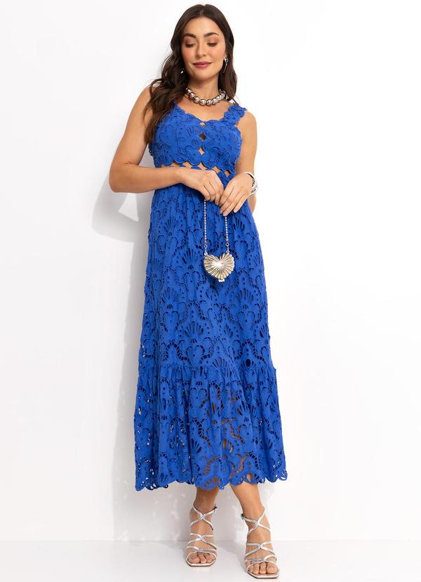 Farm - Vestido Cropped Laise Azul 6