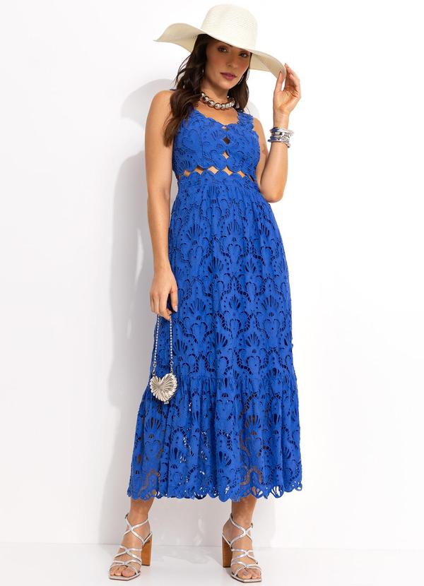 Farm - Vestido Cropped Laise Azul 7