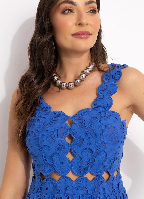 Farm - Vestido Cropped Laise Azul 8